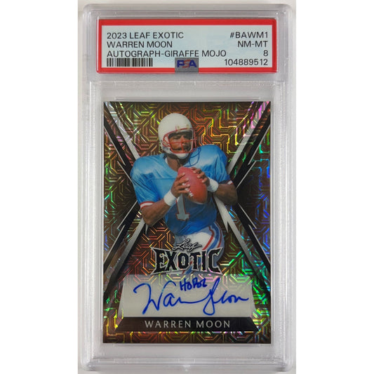 2003 Leaf Exotic Warren Moon Giraffe Mojo Auto /3 PSA 8 NM-MT | Local Legends Cards & Collectibles