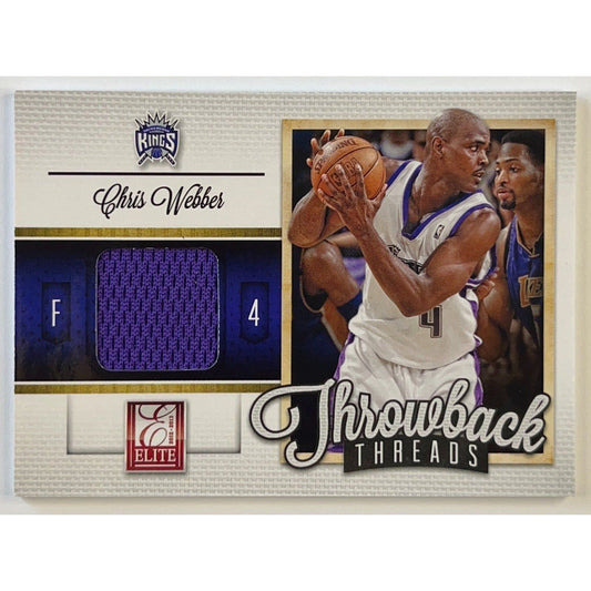 2012-13 Donruss Elite Chris Webber Game Worn Throwback Threads | Local Legends Cards & Collectibles