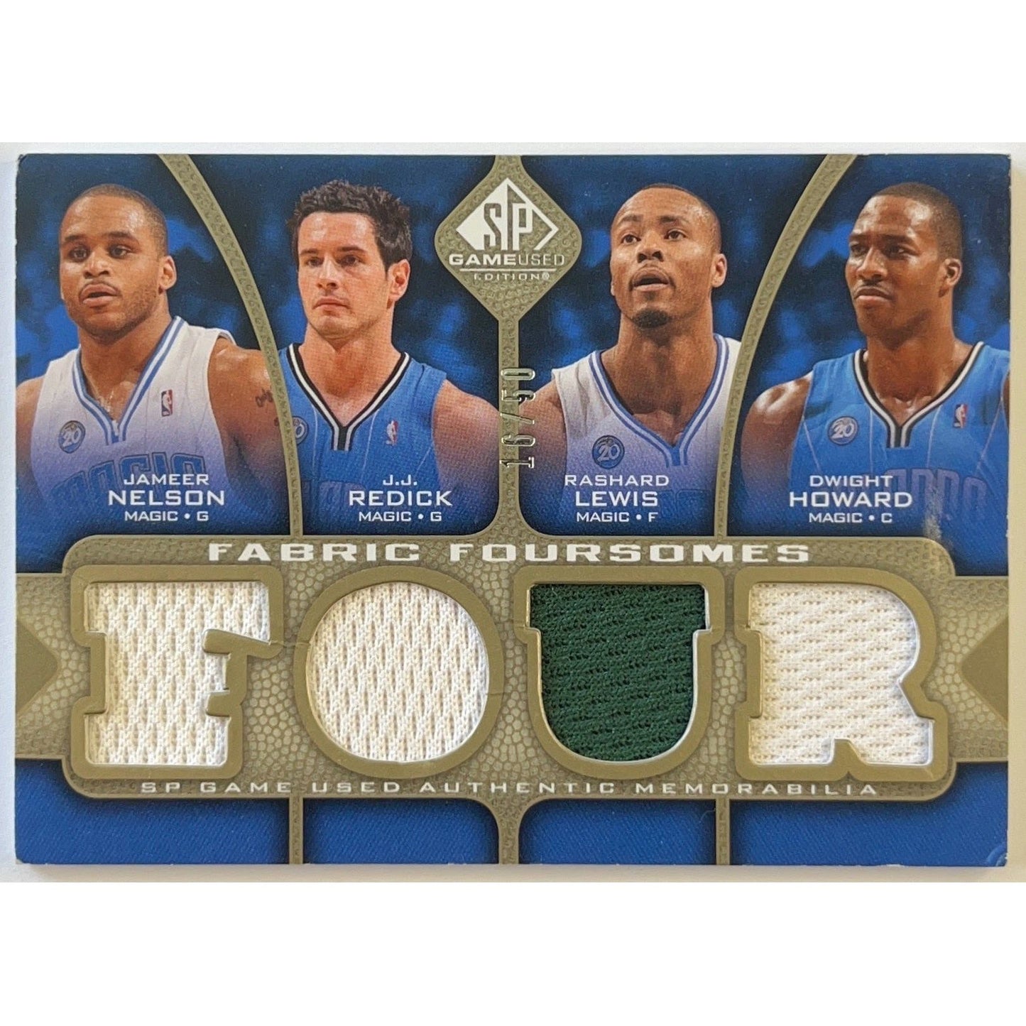 2009-10 SP Game Used Jameer Nelson / J.J. Redick / Rashad Lewis / Dwight Howard Fabric Foursomes /50