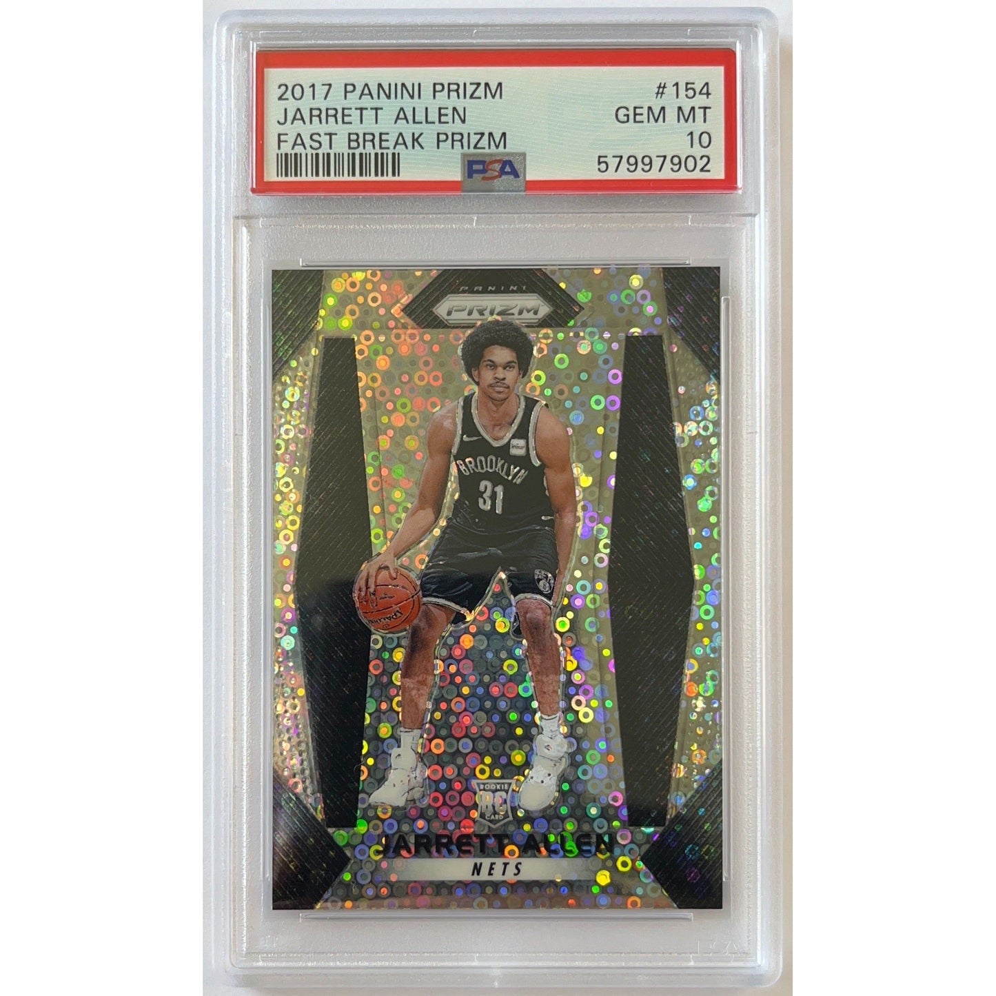 2017-18 Panini Prizm Jarrett Allen Fast Break Prizm RC PSA 10 GEM MINT