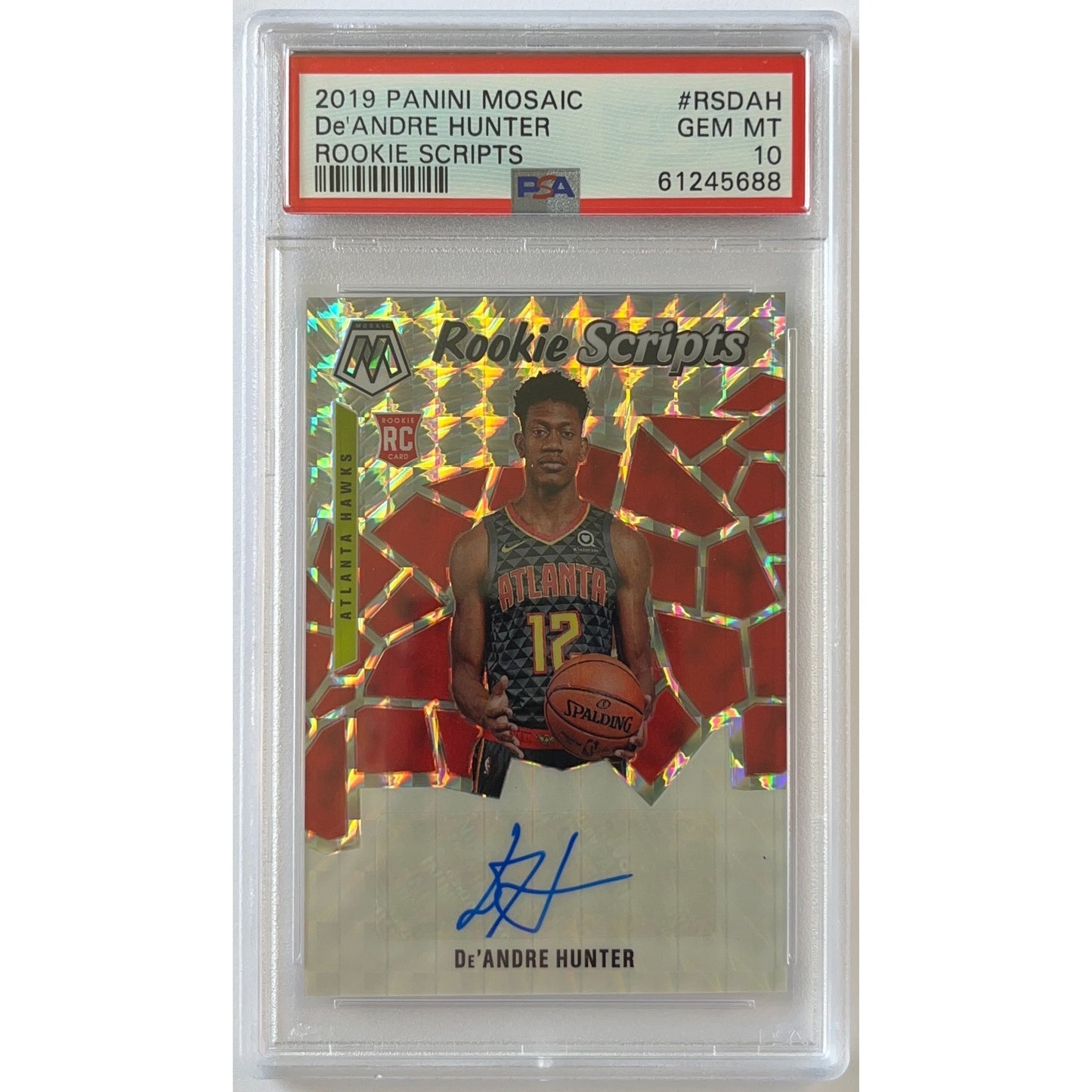 2019-20 Mosaic De’Andre Hunter Rookie Scripts PSA 10 GEM MINT