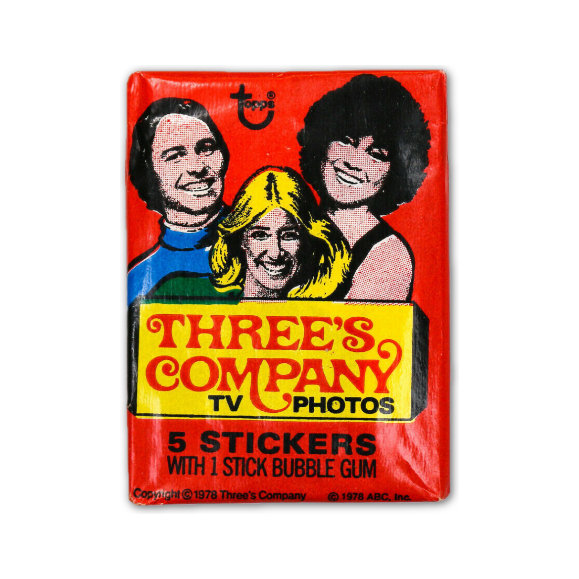 1978 Topps Threes Company TV Photos Sticker Wax Pack | Local Legends Cards & Collectibles