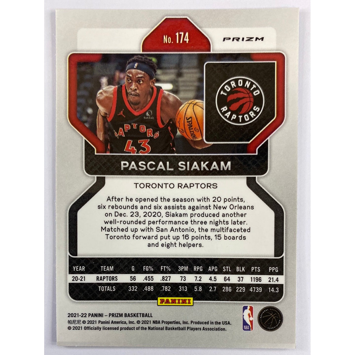2021-22 Panini Prizm Pascal Siakam 75th Anniversary Blue Holo Prizm | Local Legends Cards & Collectibles