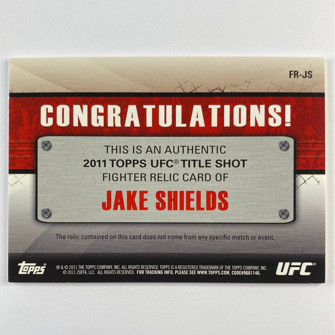 2011 Topps Title Shot Jake Shields Fighter Worn Relic | Local Legends Cards & Collectibles