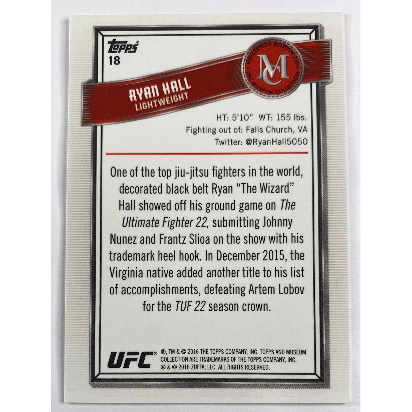 2016 Topps Ryan Hall Museum Collection Sapphire RC /50 | Local Legends Cards & Collectibles