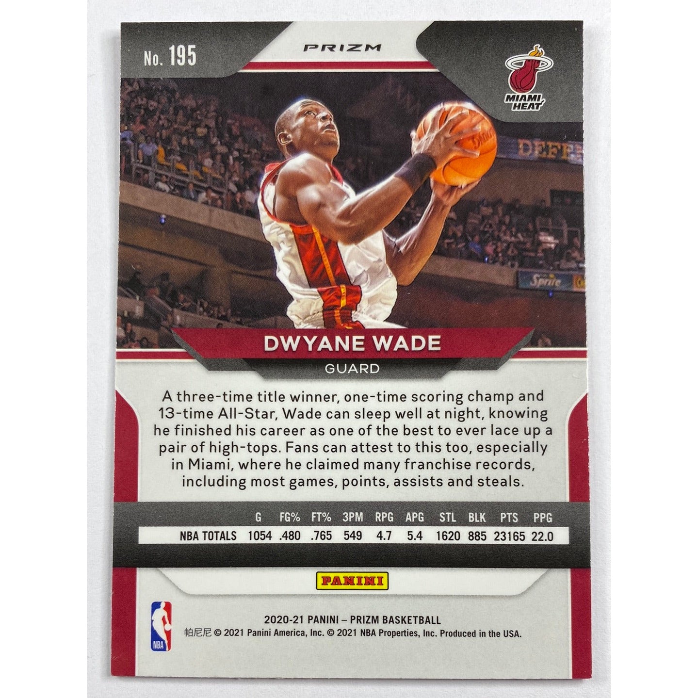 2020-21 Panini Prizm Dwayne Wade Pink Cracked Ice Prizm | Local Legends Cards & Collectibles