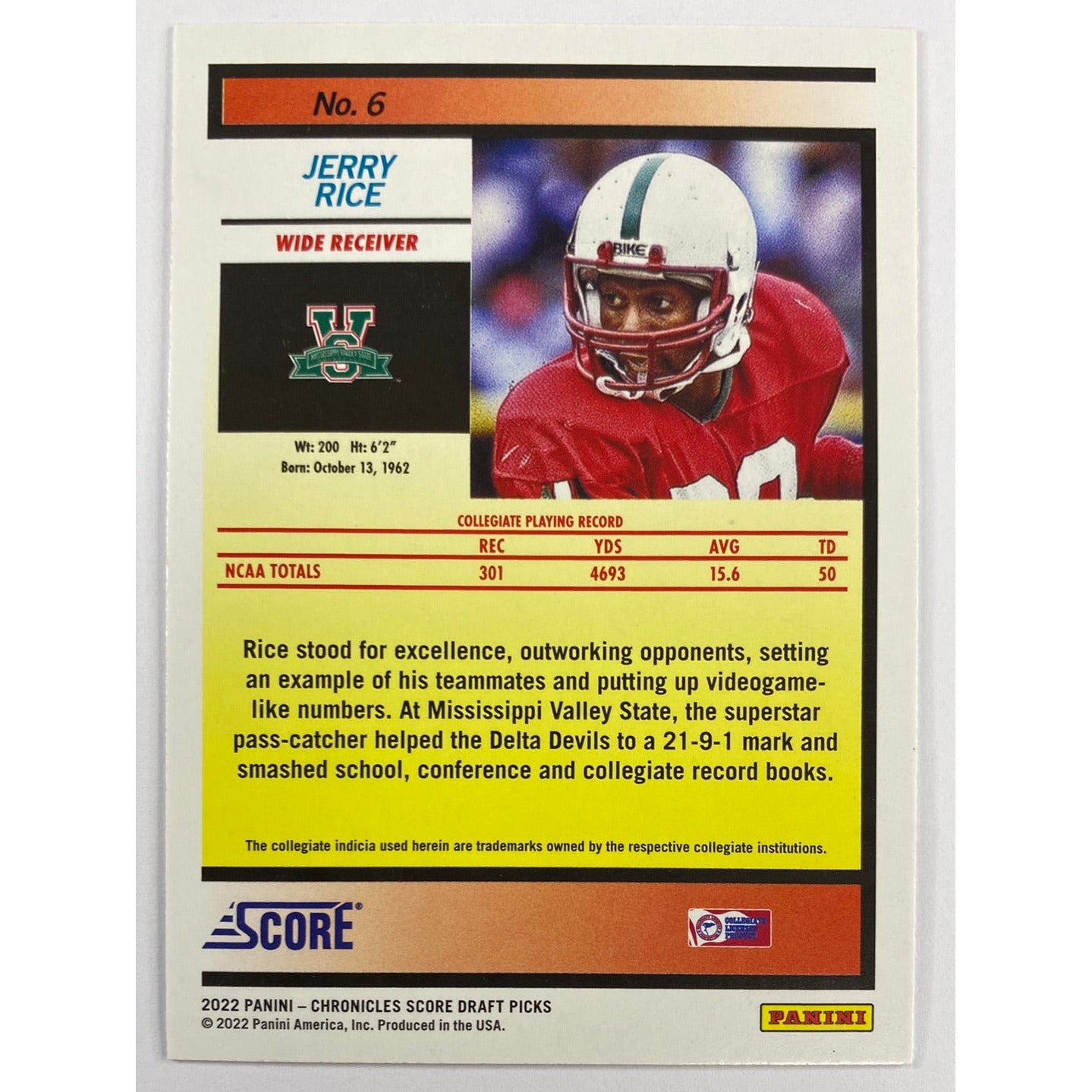 2022 Chronicles Score Draft Picks Jerry Rice | Local Legends Cards & Collectibles