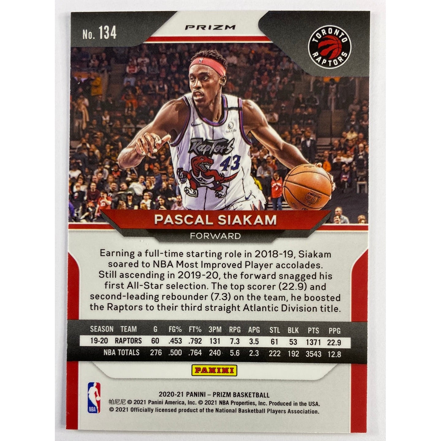 2020-21 Panini Prizm Pascal Siakam Green Holo Prizm | Local Legends Cards & Collectibles