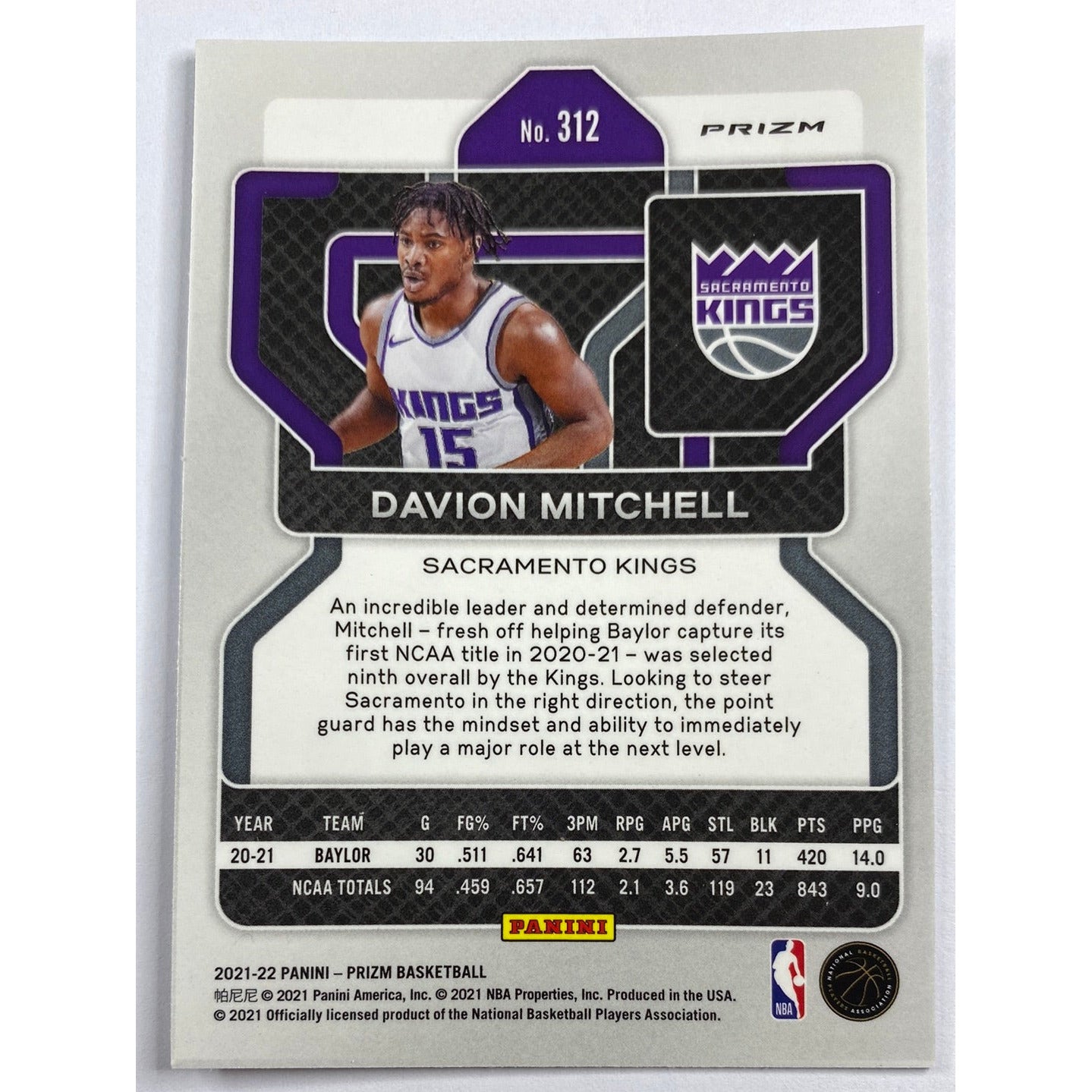 2021-22 Panini Prizm Davion Mitchell Cracked Ice Prizm RC | Local Legends Cards & Collectibles