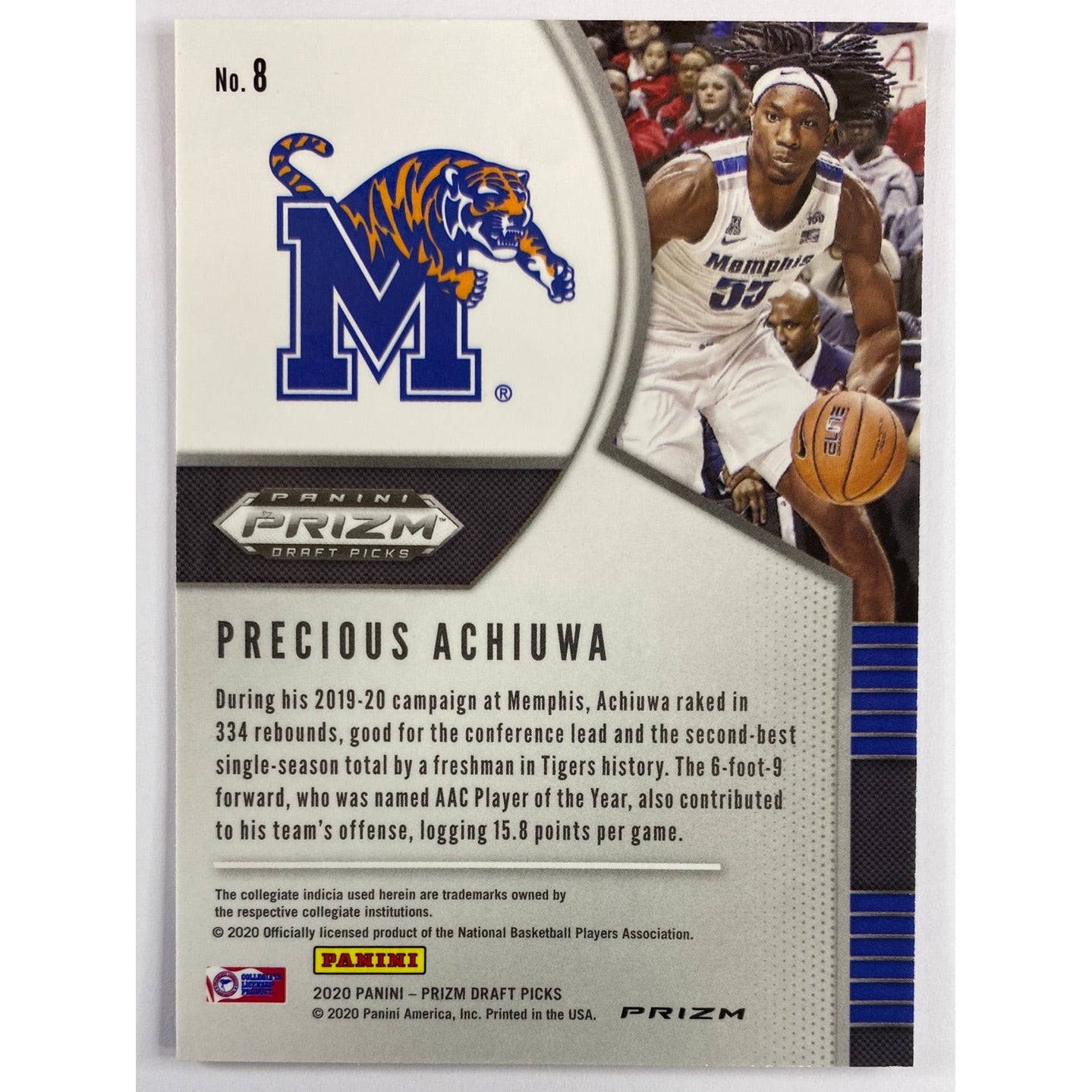 2020 Prizm Draft Picks Precious Achiuwa Red White Blue Prizm RC