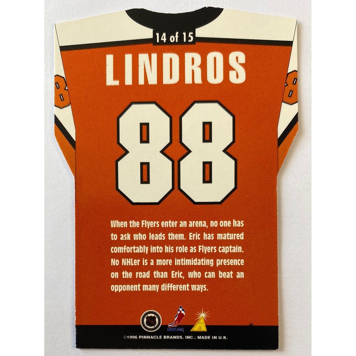1996-97 Pinnacle Eric Lindros By The Numbers Die Cut | Local Legends Cards & Collectibles