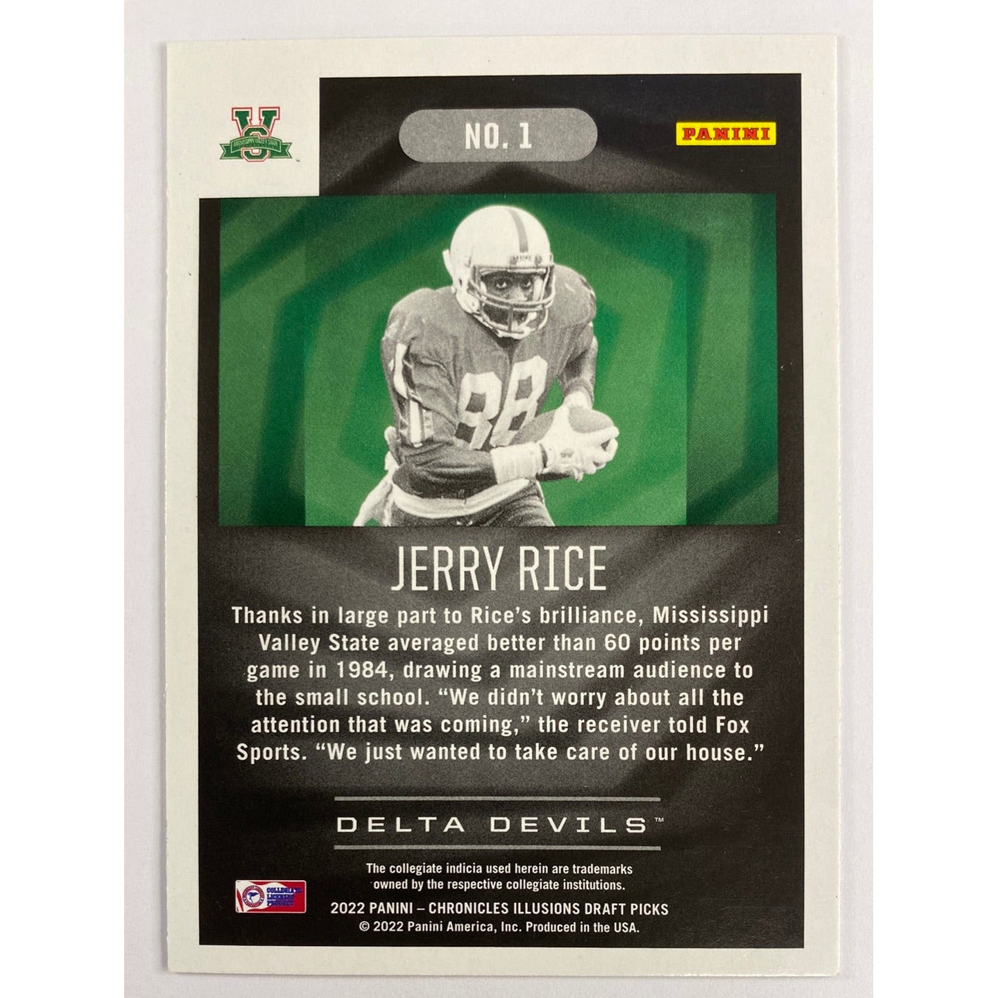 2022 Illusions Draft Picks Jerry Rice Starburst | Local Legends Cards & Collectibles