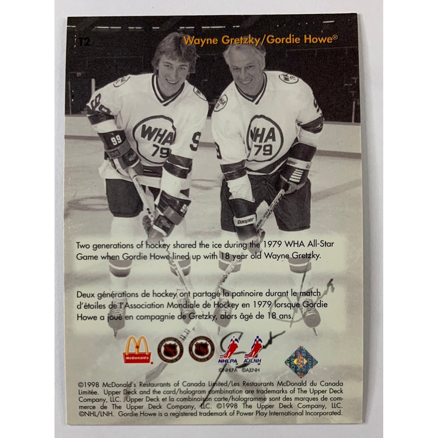 1997-98 McDonalds Gordie Howe Gretzky Teammates | Local Legends Cards & Collectibles