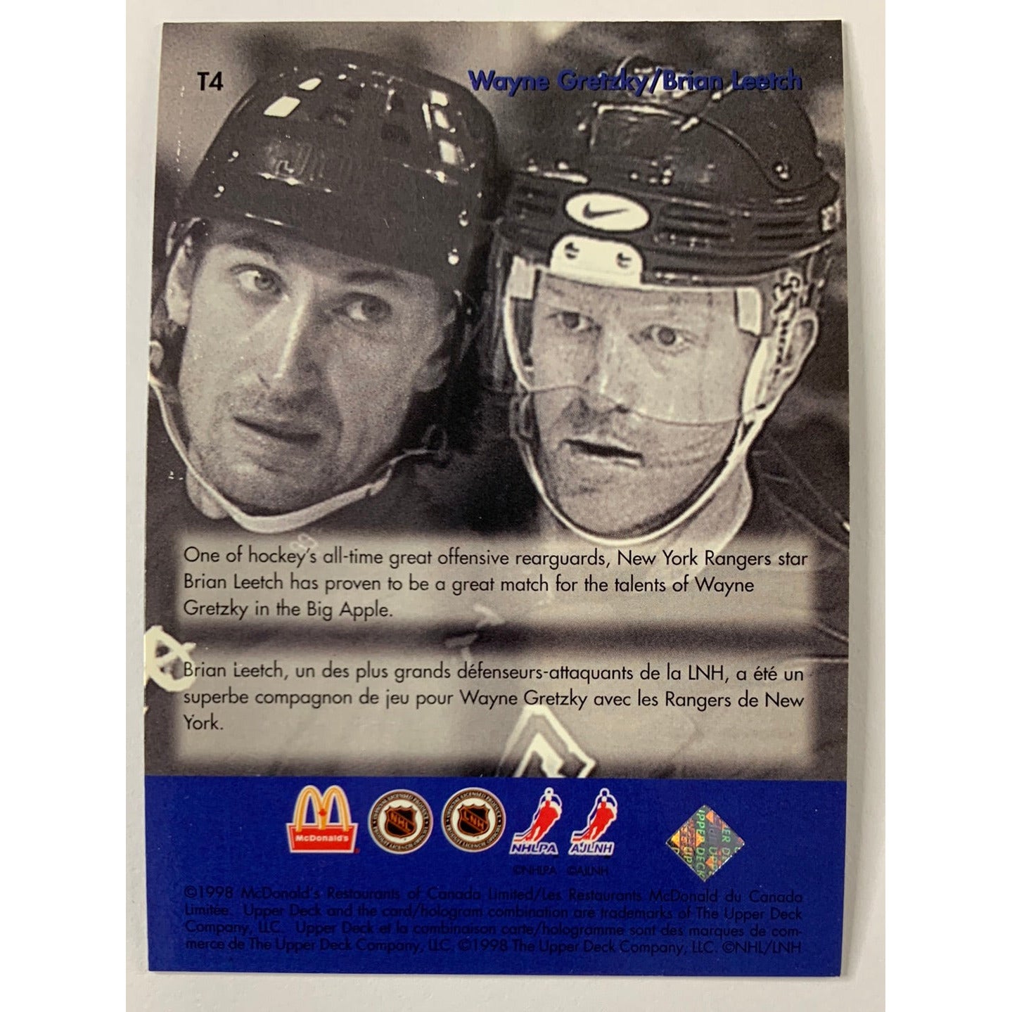 1997-98 McDonalds Brian Leetch Gretzky Teammates | Local Legends Cards & Collectibles