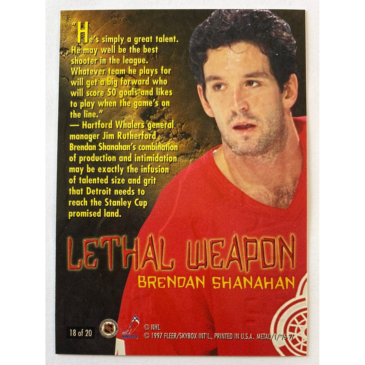 1996-97 Metal Universe Brendan Shanahan Lethal Weapon | Local Legends Cards & Collectibles