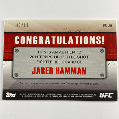 2011 Topps Title Shot Jared Hamman Fighter Worn Relic /88