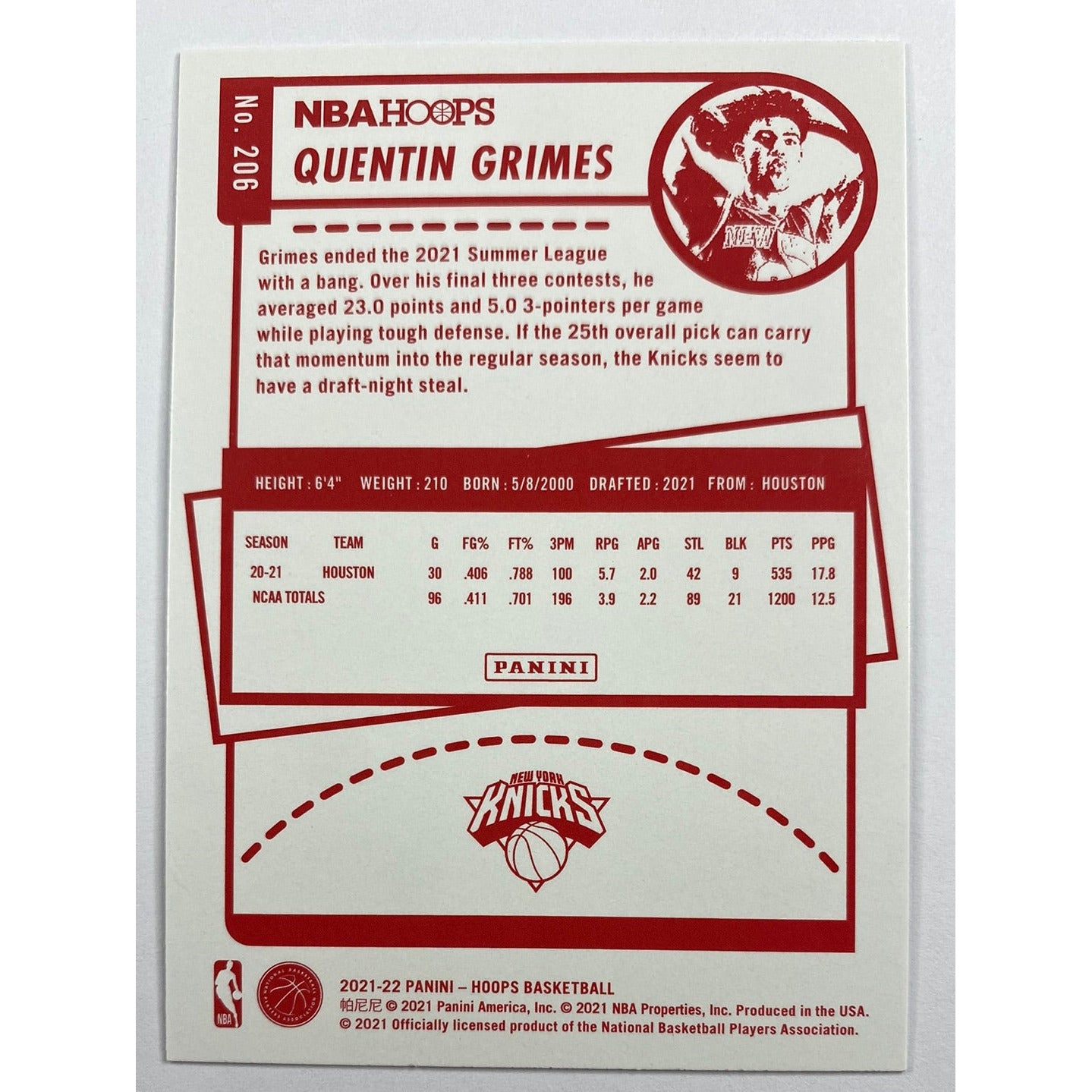 2021-22 Hoops Quentin Grimes RC | Local Legends Cards & Collectibles