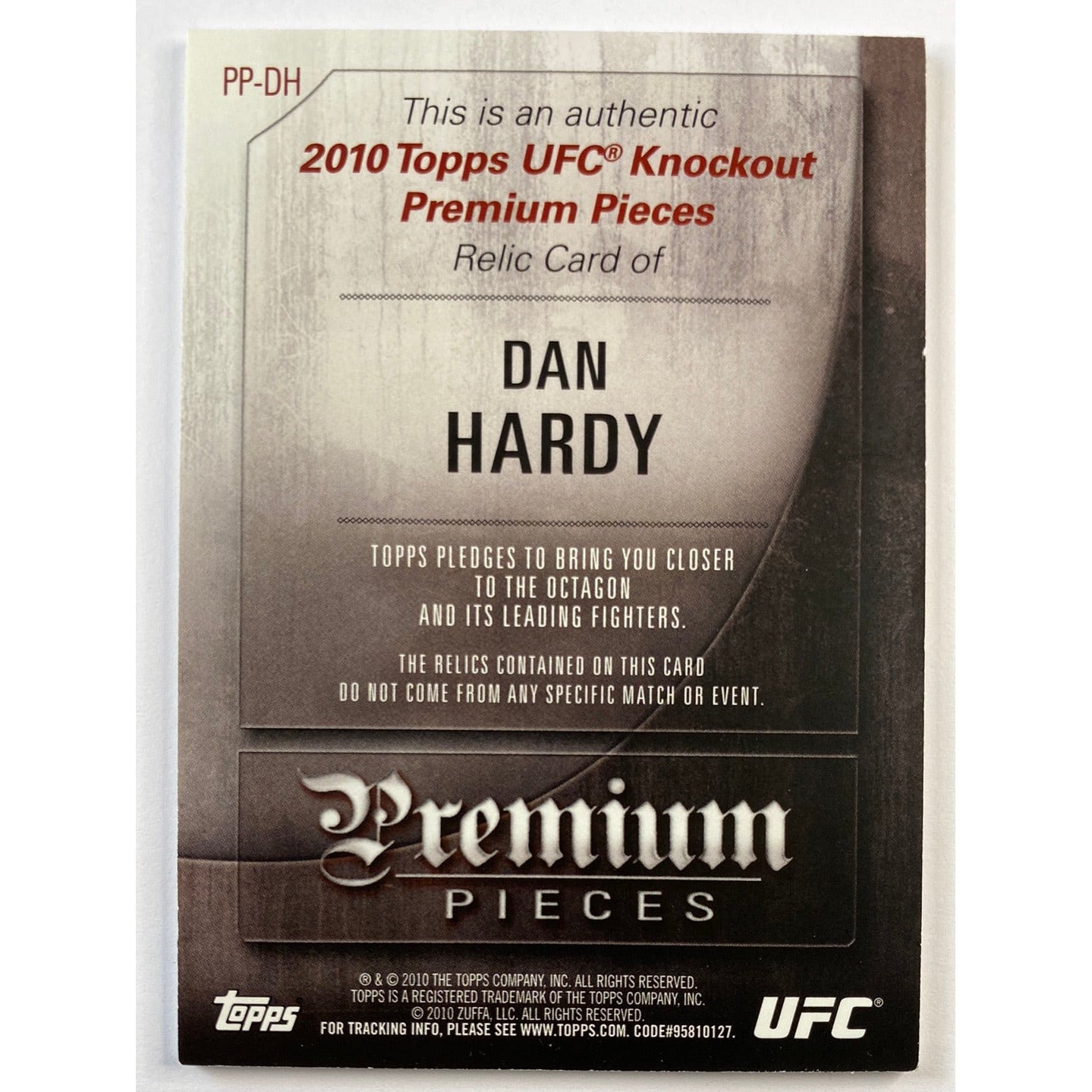 2010 Topps Knockout Dan Hardy Premium Pieces Relic /99 | Local Legends Cards & Collectibles