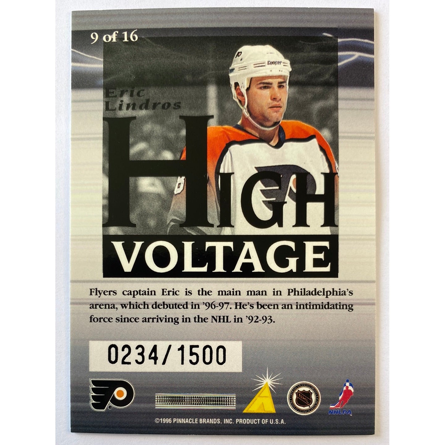 1996-97 Pinnacle Summit Eric Lindros High Voltage /1500 | Local Legends Cards & Collectibles