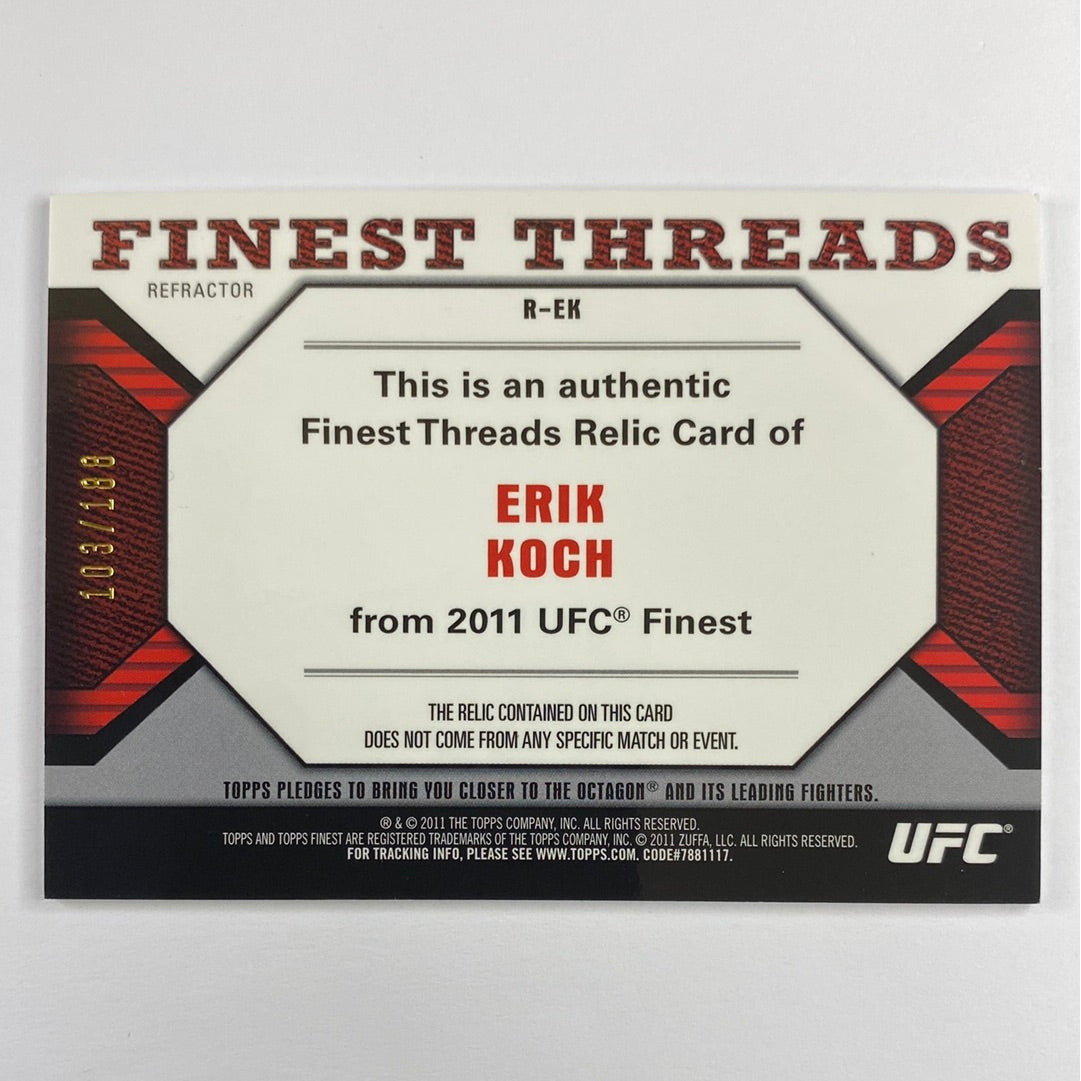 2011 Topps Finest Erik Koch Finest Threads X-Fractor /188 | Local Legends Cards & Collectibles