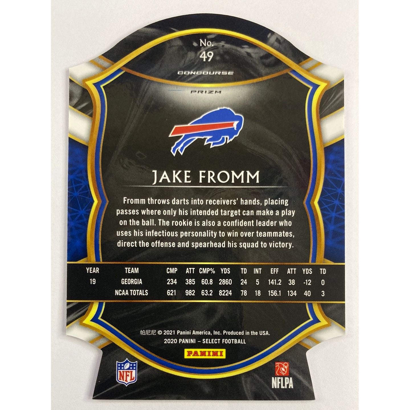 2020 Select Jake Fromm Red Prizm Die Cut RC | Local Legends Cards & Collectibles