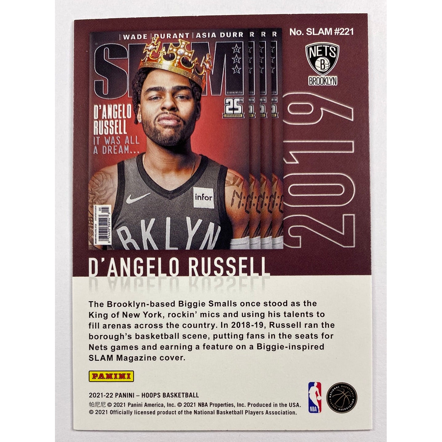 2021-22 Hoops D’Angelo Russell SLAM 2019 | Local Legends Cards & Collectibles