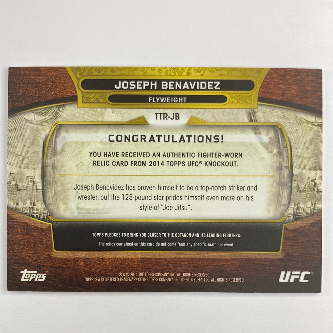 2014 Topps Knockout Joseph Benavidez Amethyst Joe Ji Tsu Fighter Worn Relic 27/27