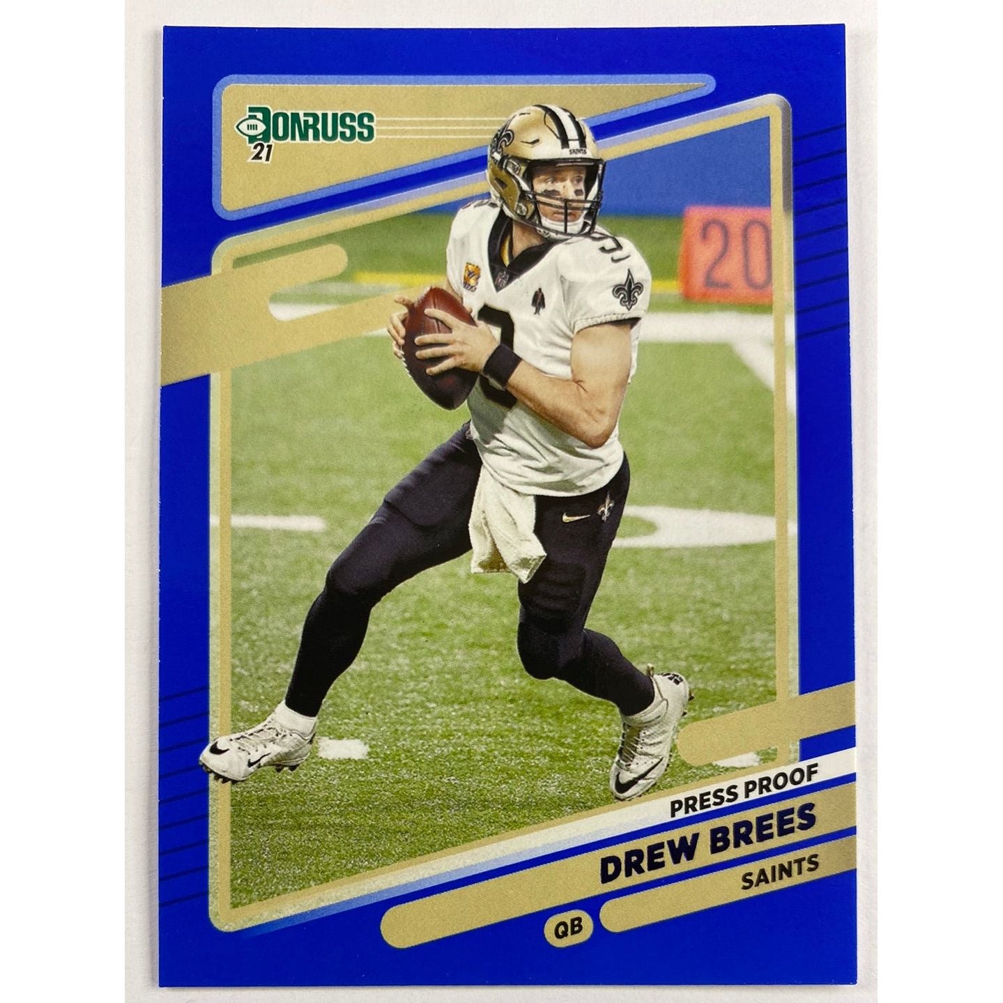 2021 Donruss Drew Brees Blue Press Proof