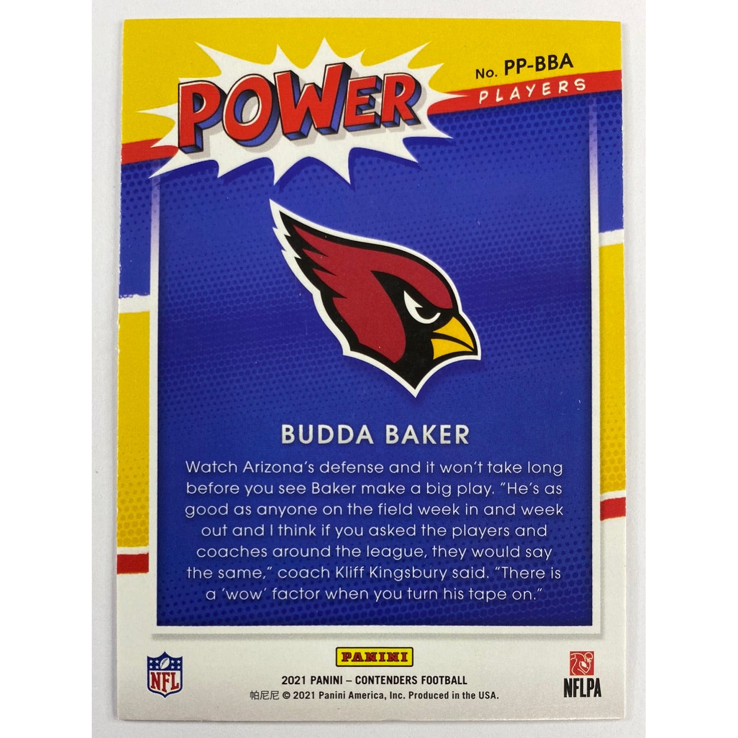 2021 Contenders Budda Baker Power | Local Legends Cards & Collectibles