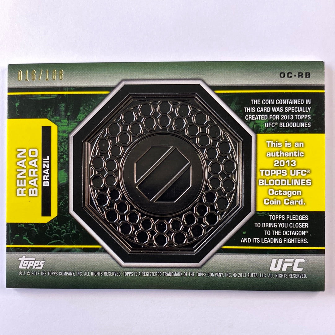 2013 Topps Bloodlines Renan Barao Brazil Commemorative Coin 16/108 | Local Legends Cards & Collectibles