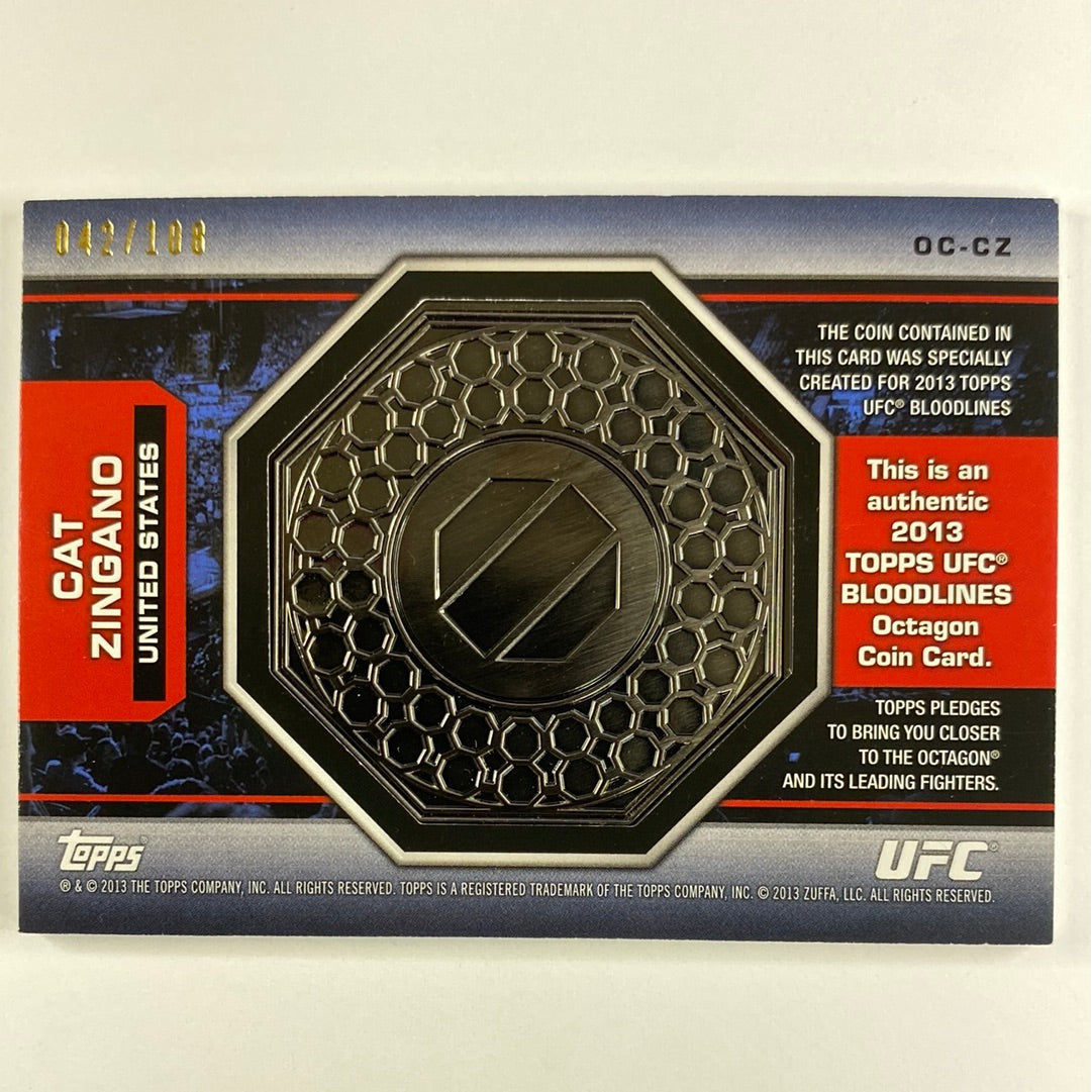 2013 Topps Bloodlines Cat Zingano Octagon Coin Card /108 | Local Legends Cards & Collectibles