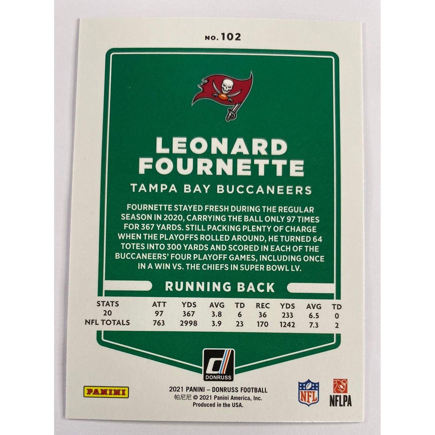2021 Donruss Leonard Fournette Blue Press Proof | Local Legends Cards & Collectibles
