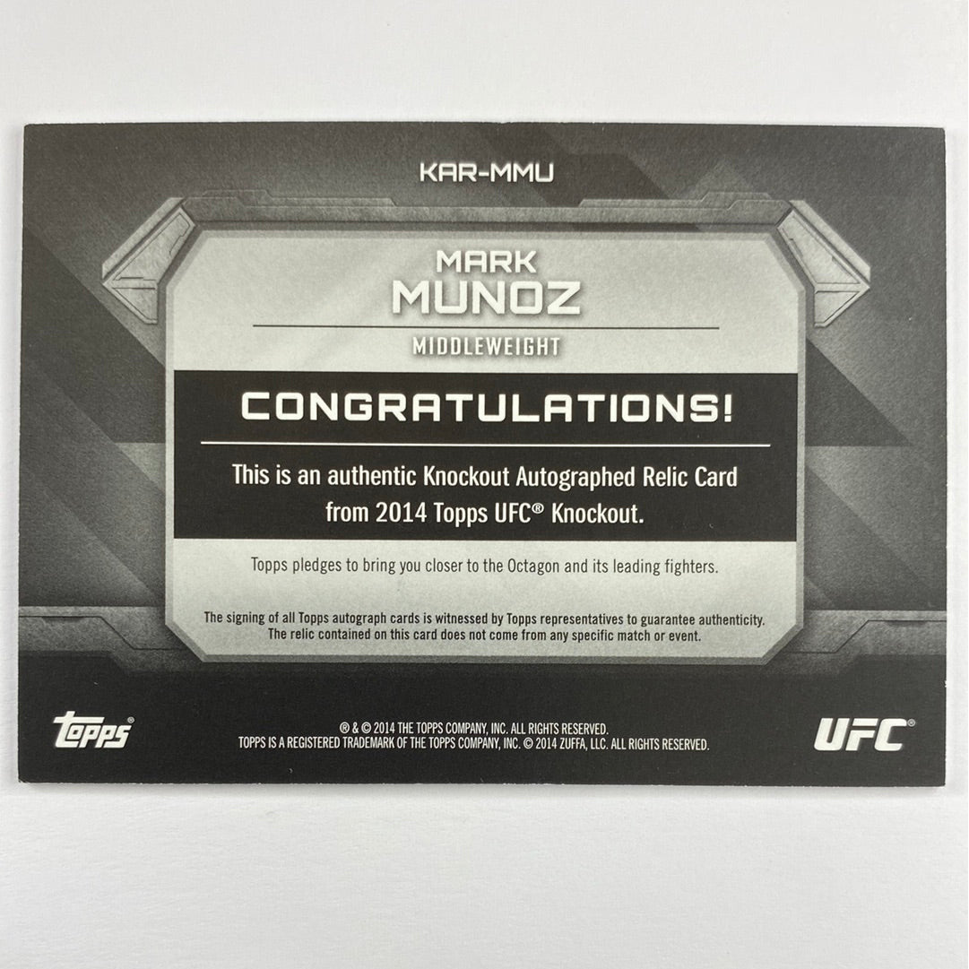 2014 Topps Knockout Mark Munoz Auto Relic /200