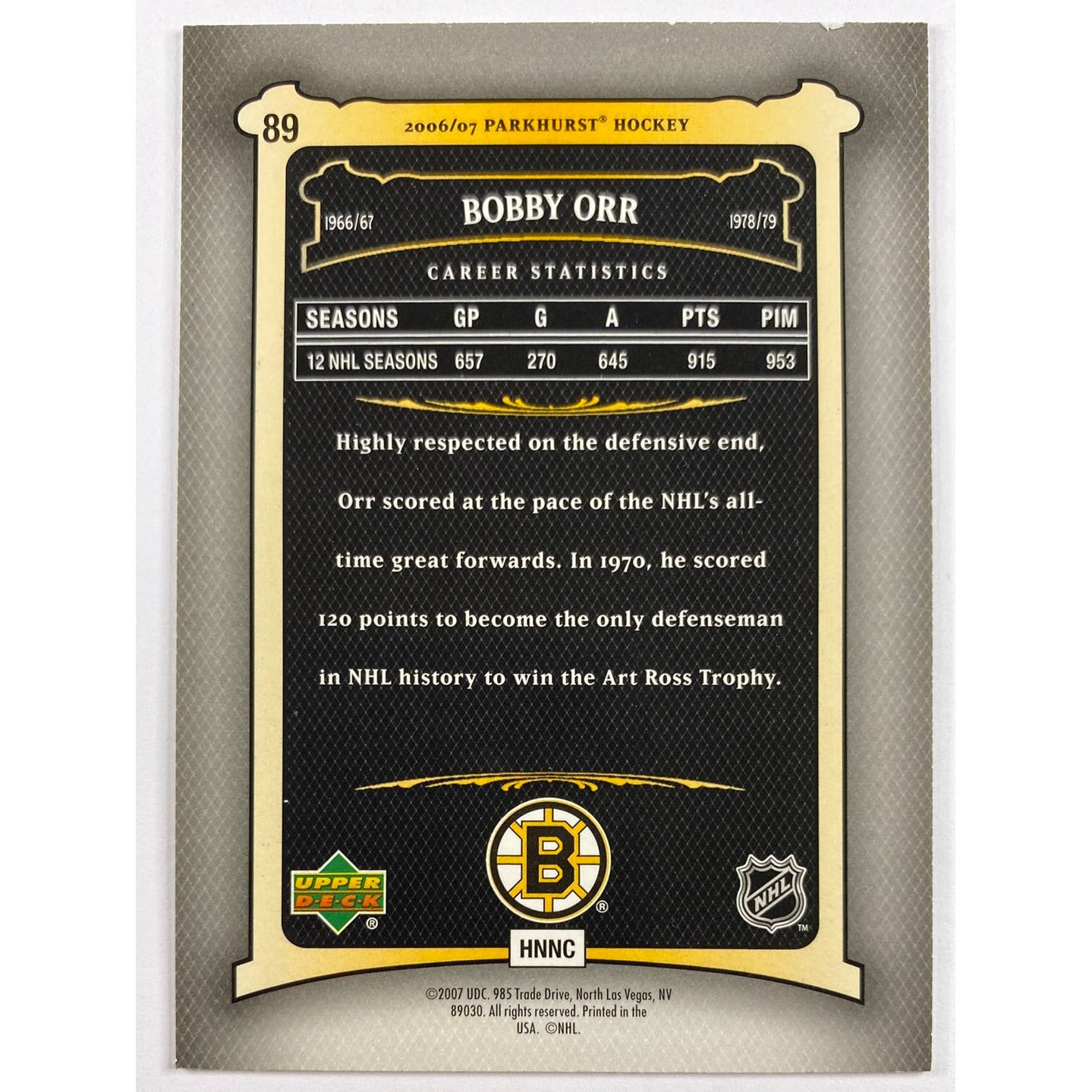 2006-07 Parkhurst Bobby Orr | Local Legends Cards & Collectibles