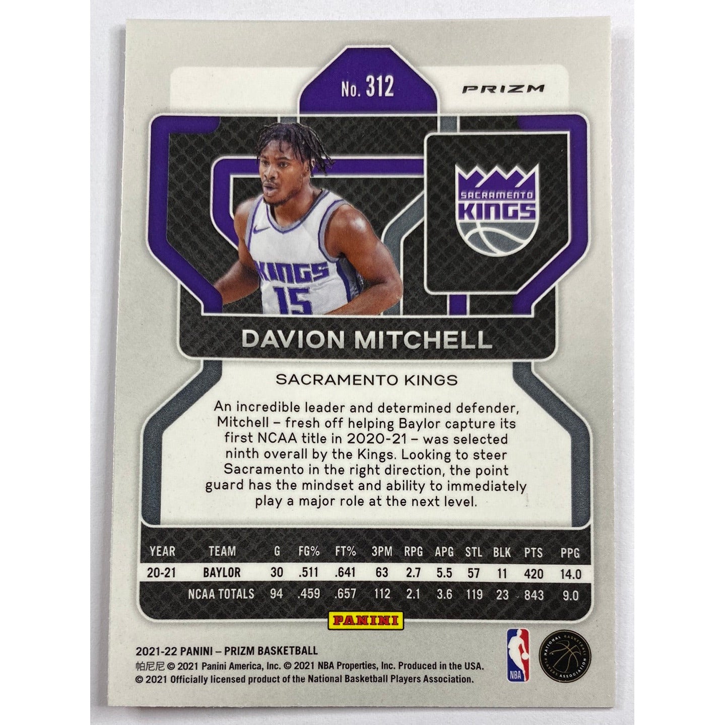 2021-22 Panini Prizm Davion Mitchell Orange Cracked Ice Prizm RC | Local Legends Cards & Collectibles