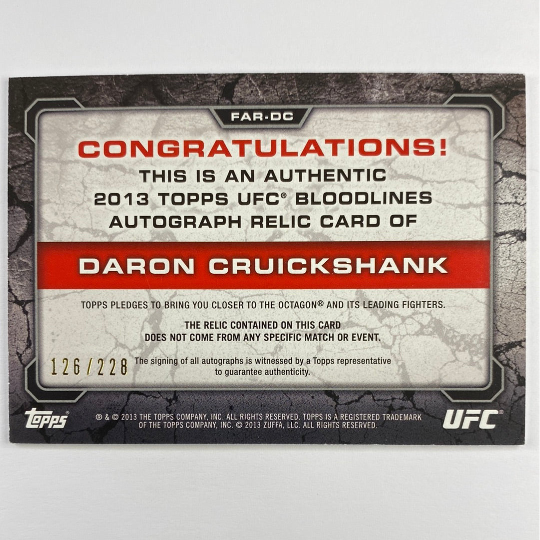 2013 Topps Bloodlines Daron Cruickshank Autographed Relic /228 | Local Legends Cards & Collectibles