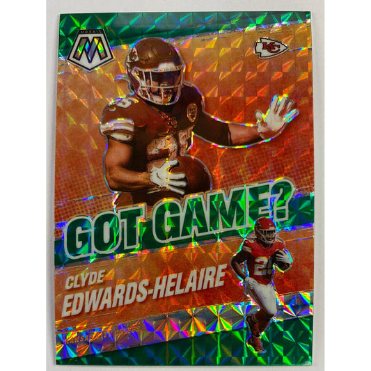 2021 Mosaic Clyde Edwards-Helaire Got Game Orange Mosaic Prizm | Local Legends Cards & Collectibles