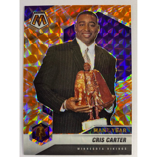 2021 Mosaic Cris Carter Man of the Year Orange Reactive Prizm