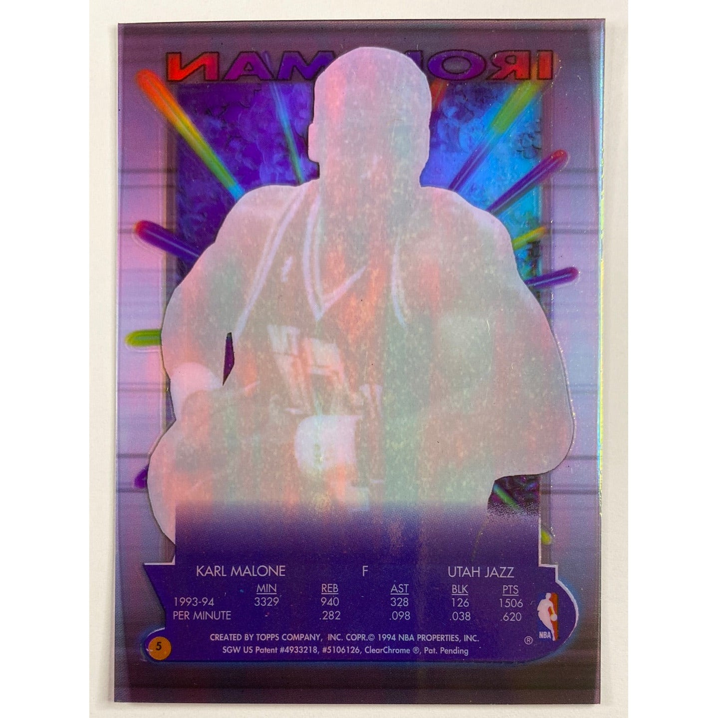 1994-95 Topps Finest Karl Malone Ironman Clear Cut Refractor | Local Legends Cards & Collectibles