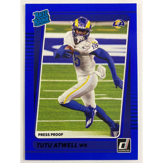 2021 Donruss Tutu Atwell Blue Press Proof Rated Rookie | Local Legends Cards & Collectibles