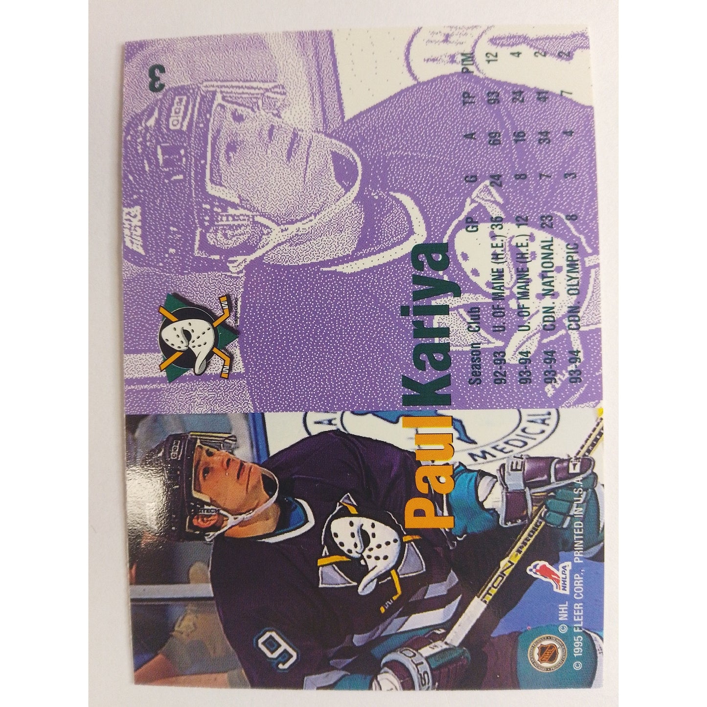 1995-96 Fleer Paul Kariya RC | Local Legends Cards & Collectibles