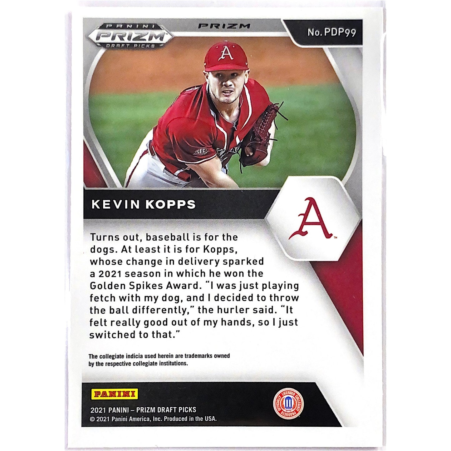 2021 Prizm Draft Picks Kevin Kopps Pink Velocity | Local Legends Cards & Collectibles