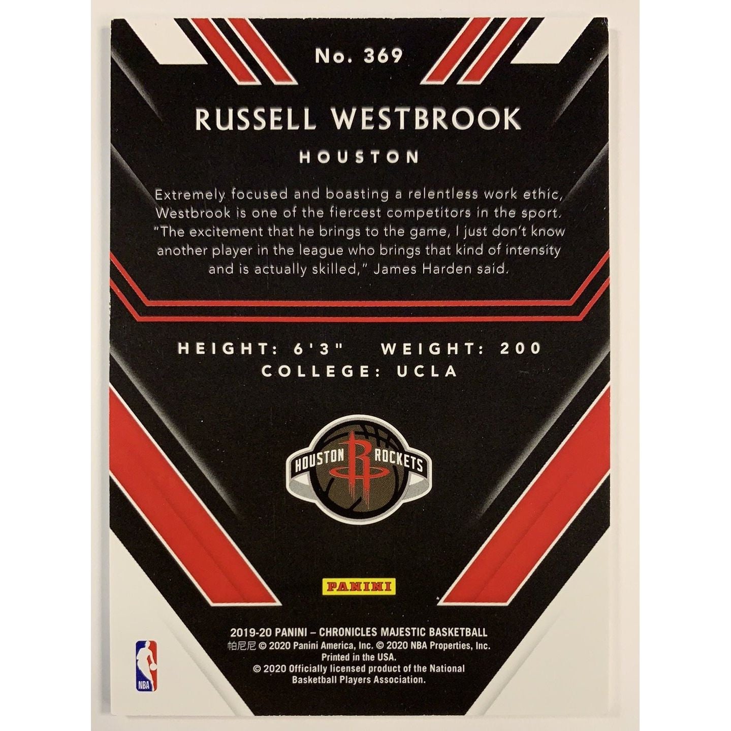 2019-20 Chronicles Majestic Russel Westbrook /249 | Local Legends Cards & Collectibles
