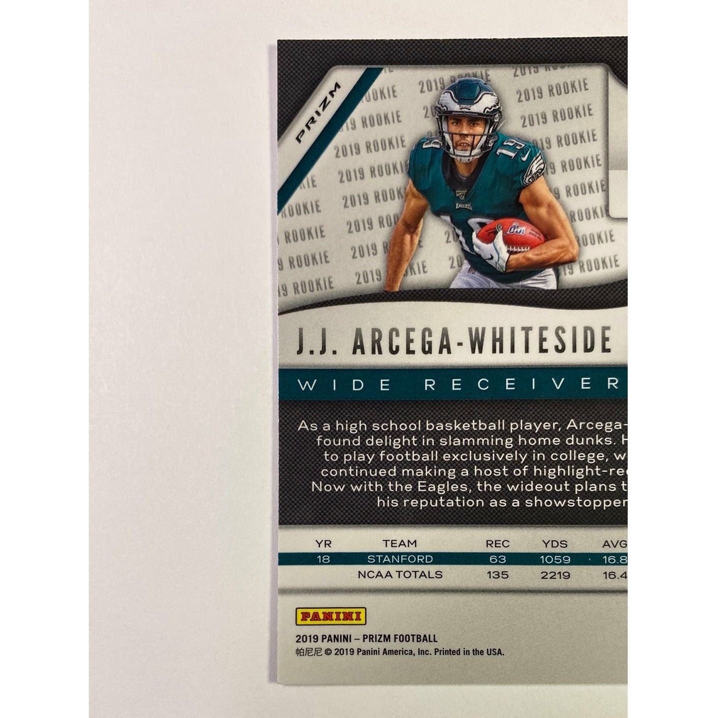 2019 Panini Prizm JJ Arcega Whiteside Silver Holo Prizm RC