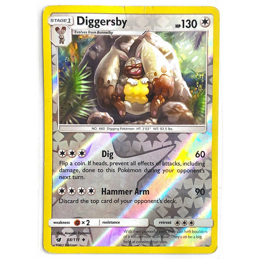Crimson Invasion Diggersby Uncommon Reverse Holo 88/111 *PLAYED