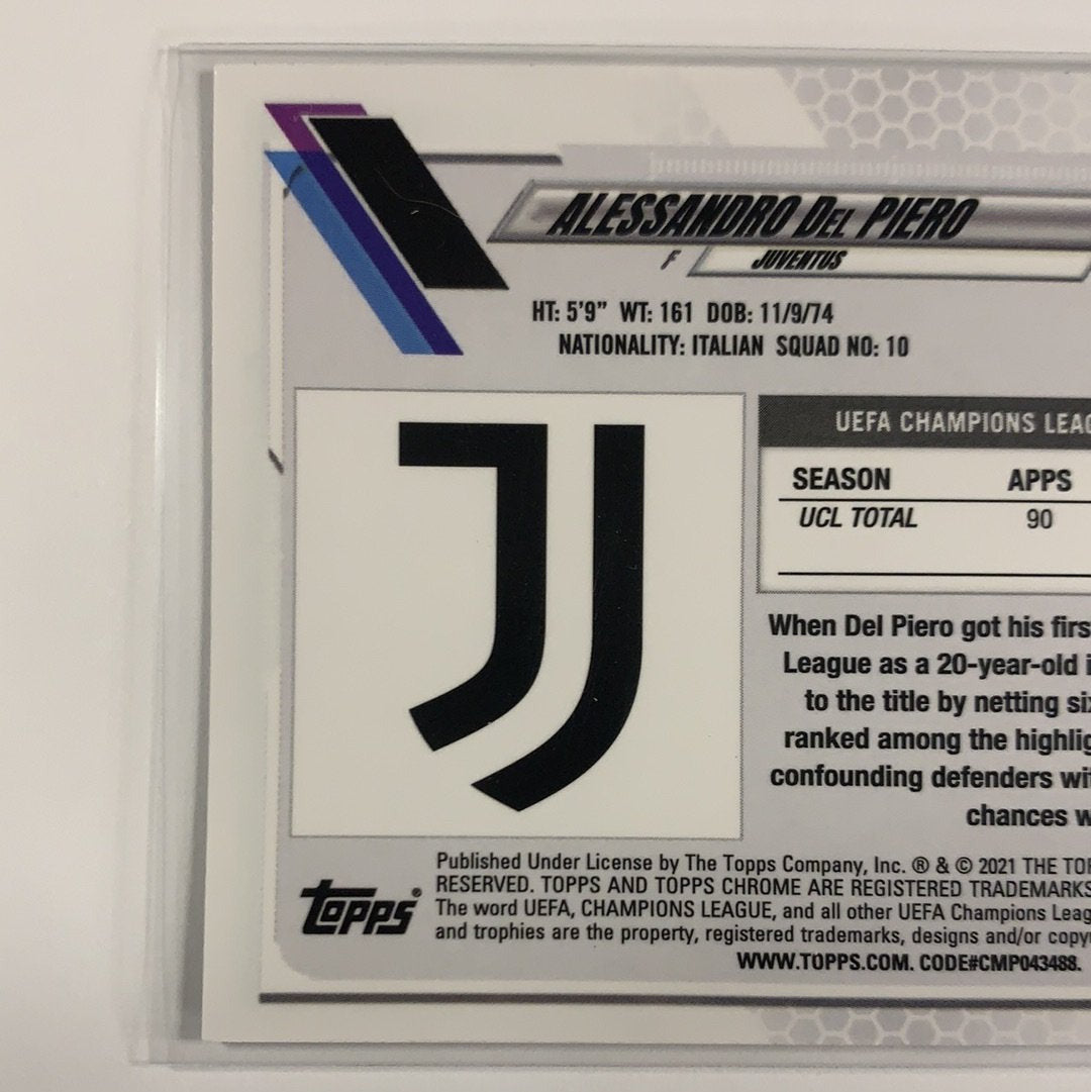 2021 Topps Chrome UEFA Champions League Alessandro Del Piero Base #14 Local Legends Cards & Collectibles