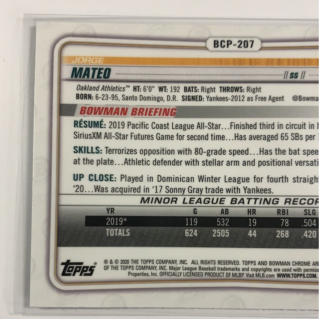 2020 Bowman Chrome Jorge Mateo Mojo Refractor | Local Legends Cards & Collectibles