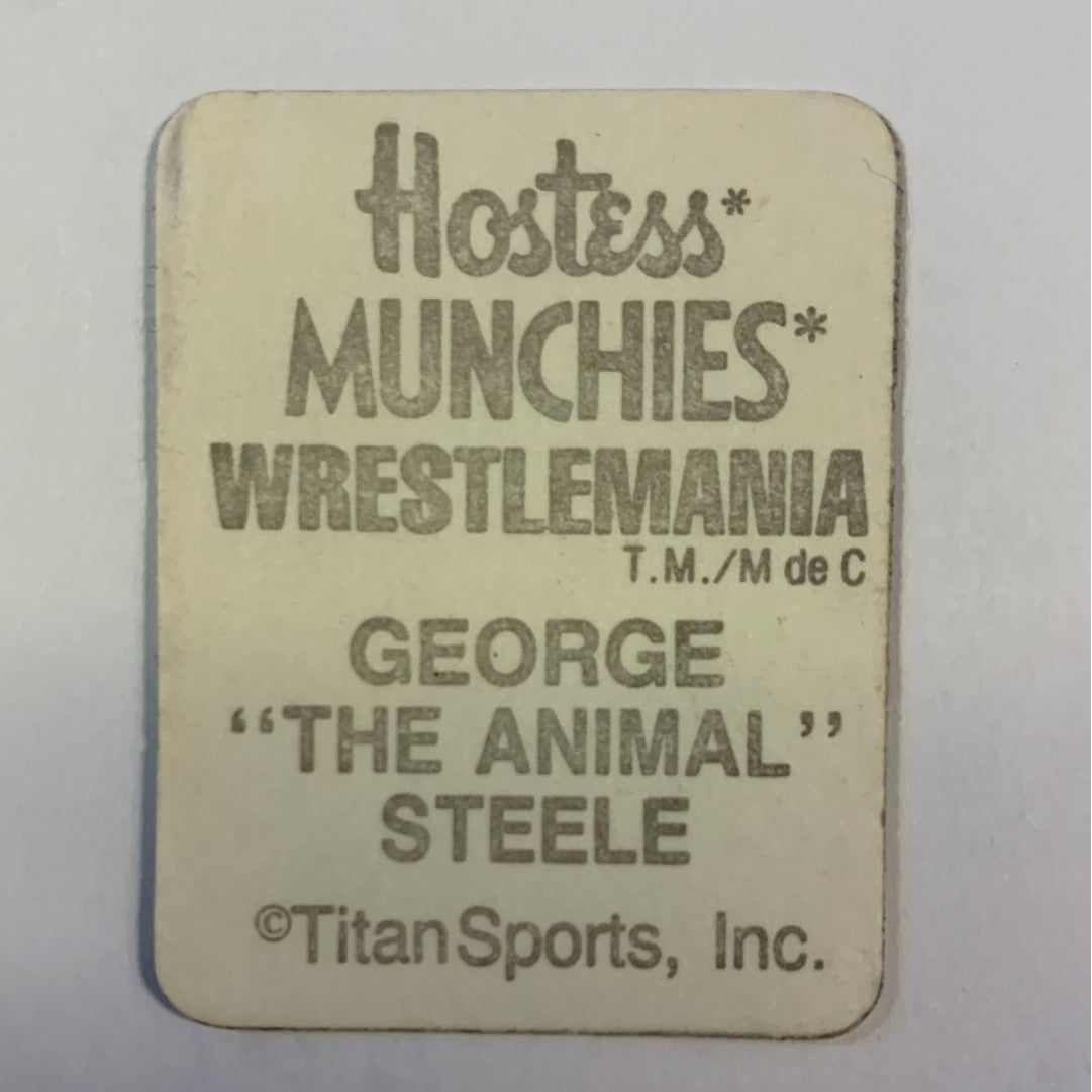 1987 Hostess George “The Animal” Steele Munchies Stickers | Local Legends Cards & Collectibles