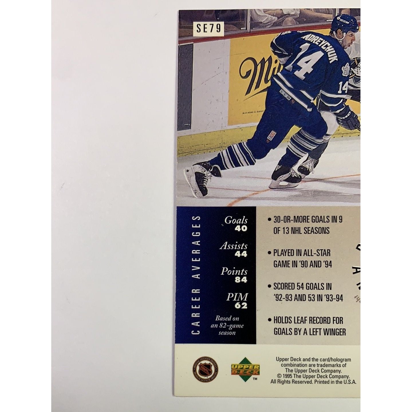 1995-96 Upper Deck Dave Andreychuk Special Edition SE79 Local Legends Cards & Collectibles