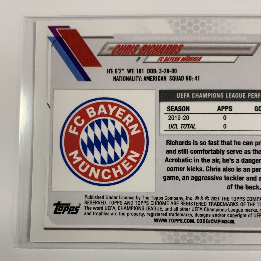 2021 Topps Chrome UEFA Champions League Chris Richards Base #22 Local Legends Cards & Collectibles